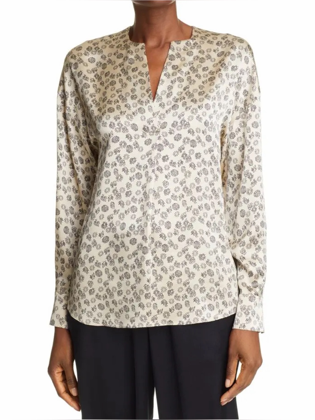 Vince Zinnia Silk Popover Blouse